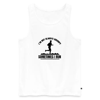 Jogger cardio fit jogging course d’entraînement - Débardeur bio Premium Homme - blanc - Devant - Michal (187cm)