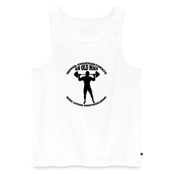 Fitness Athlete Strength Training Muscle Bodybuilder - Men's Premium Organic Tank Top - white - Front - Michal (187cm)