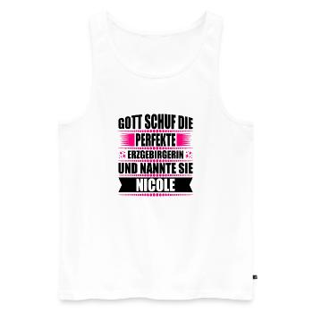 Erzgebirge Frau Namen Sachsen Nicole - Männer Premium Bio Tank Top - Weiß - Vorne - Michal (187cm)