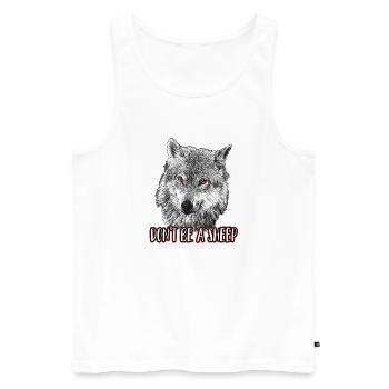 Sei kein Schaf - Männer Premium Bio Tank Top - Weiß - Vorne - AI Model Male 178 light (178cm)