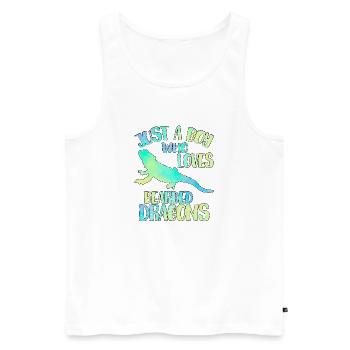 Just a boy who loves Bearded dragons - Men's Premium Organic Tank Top - white - Front - Michal (187cm)