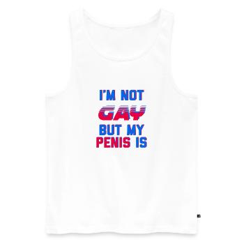 Ich bin nicht schwul, aber mein Penis ist - Männer Premium Bio Tank Top - Weiß - Vorne - Michal (187cm)