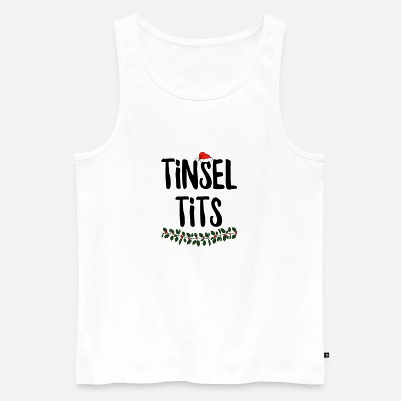 Lametta-Titten - Männer Premium Bio Tank Top - Weiß