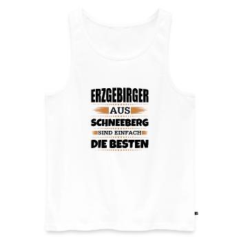 Erzgebirger aus Schneeberg - Männer Premium Bio Tank Top - Weiß - Vorne - Michal (187cm)