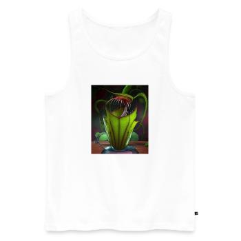 Drôle de pichet graphique Plant Art Cool Nepenthes - Débardeur bio Premium Homme - blanc - Devant - AI Model Male 178 light (178cm)