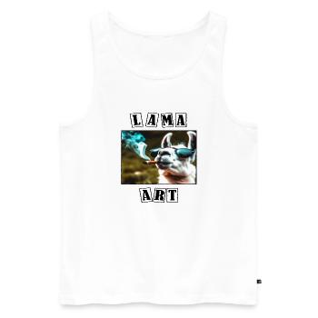 Lama Art 3 - Men's Premium Organic Tank Top - white - Front - Michal (187cm)