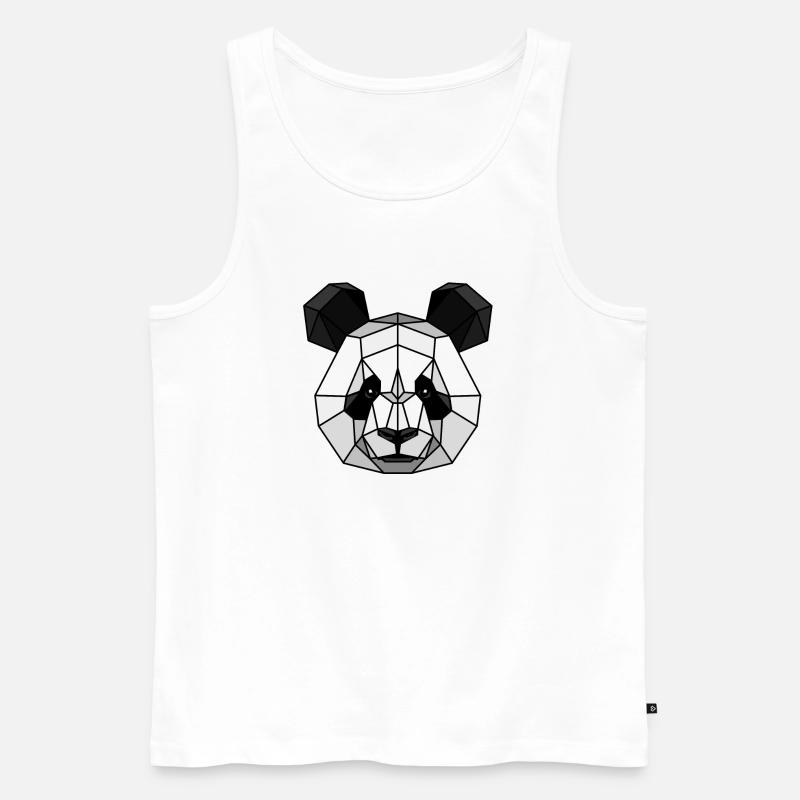 Panda-Polygone - Männer Premium Bio Tank Top - Weiß