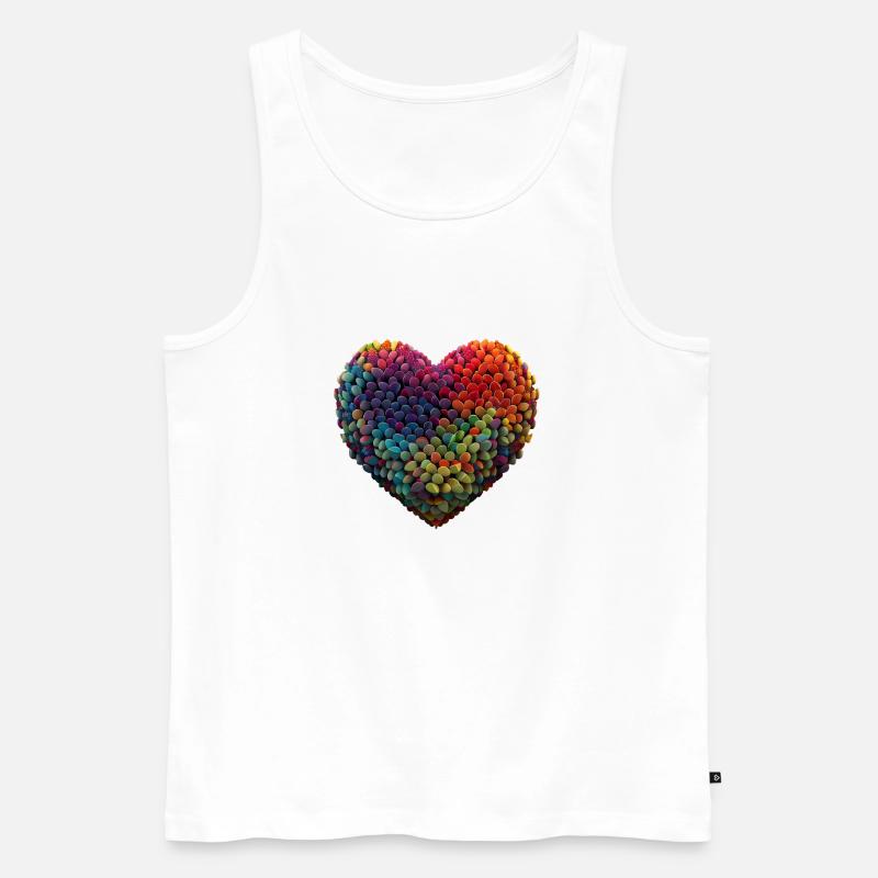 Candy Herz - Männer Premium Bio Tank Top - Weiß