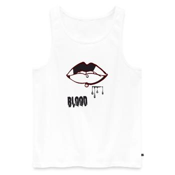 piercing & blood - Men's Premium Organic Tank Top - white - Front - AI Model Male 178 light (178cm)