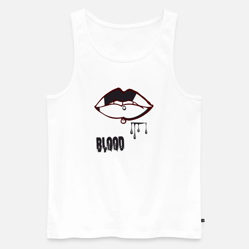 Piercing & Blut - Männer Premium Bio Tank Top - Weiß