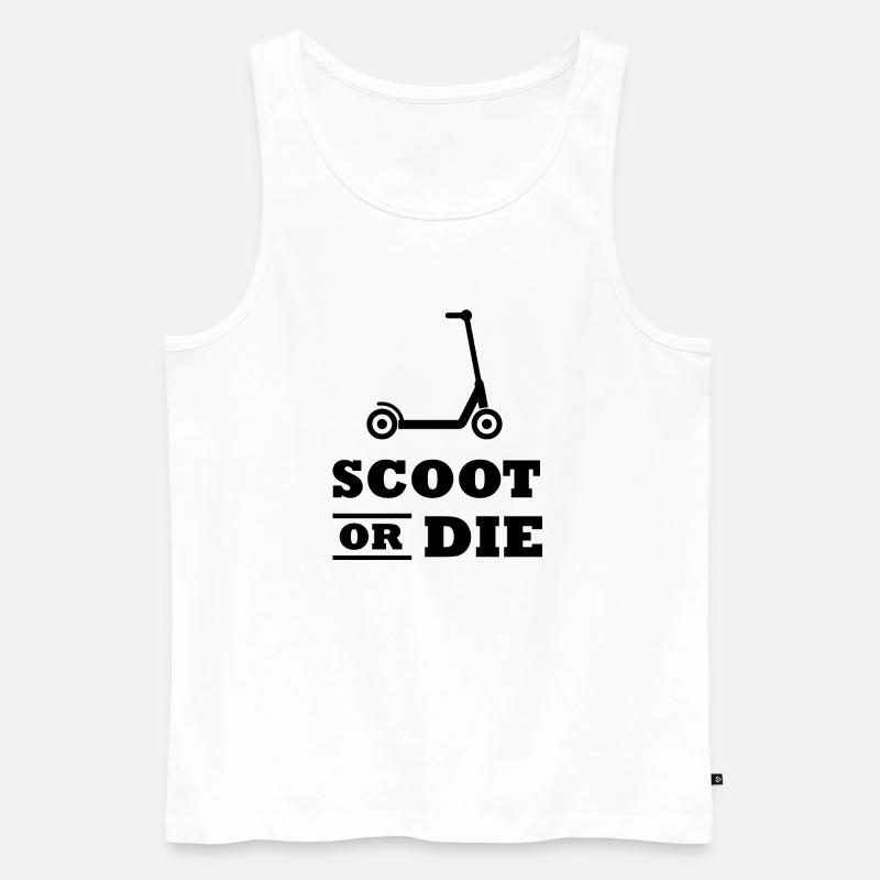 E-Scooter E-Roller Scooter - Männer Premium Bio Tank Top - Weiß