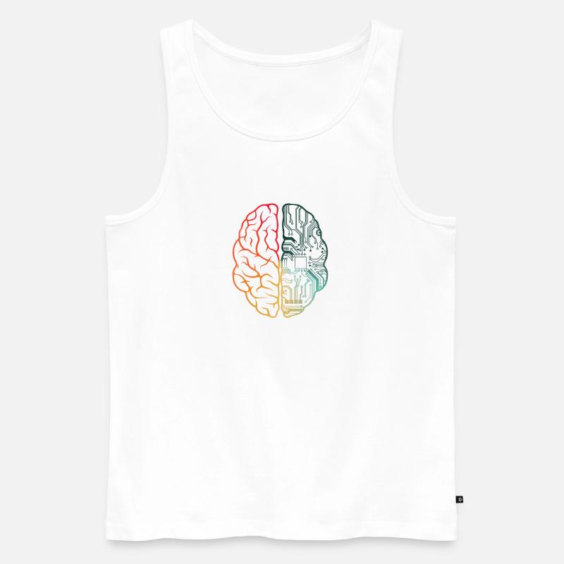 Programmierer Coding - Entwickler Programmieren Gehirn - Männer Premium Bio Tank Top - Weiß