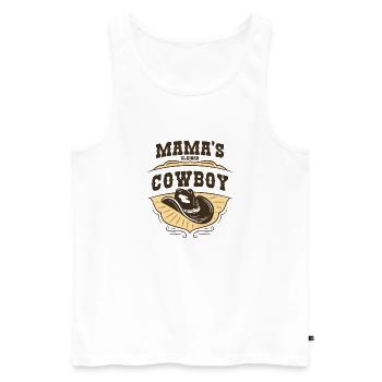 Le petit cow-boy de maman - Débardeur bio Premium Homme - blanc - Devant - Michal (187cm)