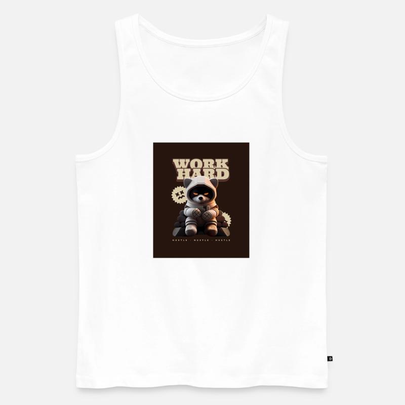 Work hard - Männer Premium Bio Tank Top - Weiß