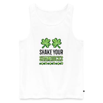 Drôle de Saint Patrick irlandais Shake Your - Débardeur bio Premium Homme - blanc - Devant - AI Model Male 178 light (178cm)