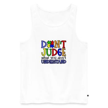 Autism Awareness – Don't Condemn What - Men's Premium Organic Tank Top - white - Front - Michal (187cm)