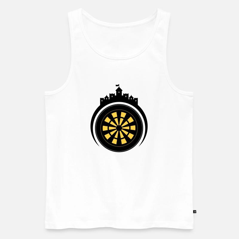 Dart Castle Emblem - Männer Premium Bio Tank Top - Weiß