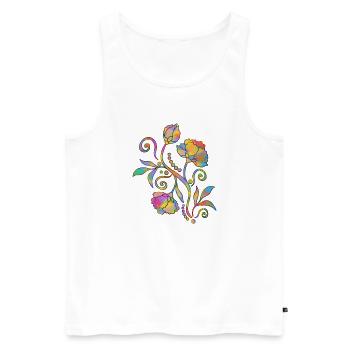Fleur - Débardeur bio Premium Homme - blanc - Devant - Michal (187cm)