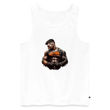 MMA Fighter - Männer Premium Bio Tank Top - Weiß - Vorne - Michal (187cm)