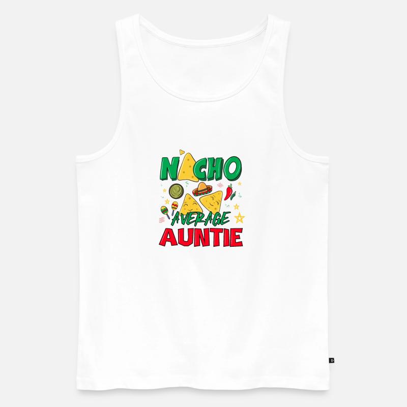 NACHO AVERAGE AUNTIE 2 - Männer Premium Bio Tank Top - Weiß