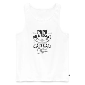 Meilleur cadeau pour Papa - Fête des pères - Débardeur bio Premium Homme - blanc - Devant - Michal (187cm)