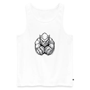 cool Gamer - Männer Premium Bio Tank Top - Weiß - Vorne - Michal (187cm)