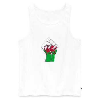 Pays de Galles Royaume-Uni Drapeau Welsh UK Country Pride - Débardeur bio Premium Homme - blanc - Devant - Michal (187cm)