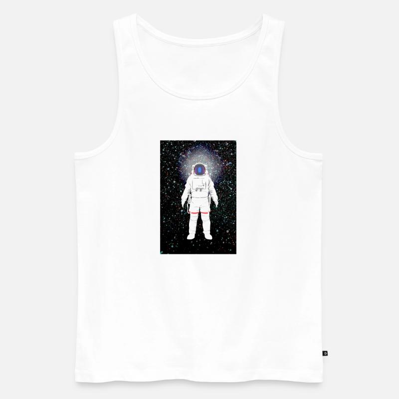Astronaute dans l’espace devant les étoiles - Débardeur bio Premium Homme - blanc