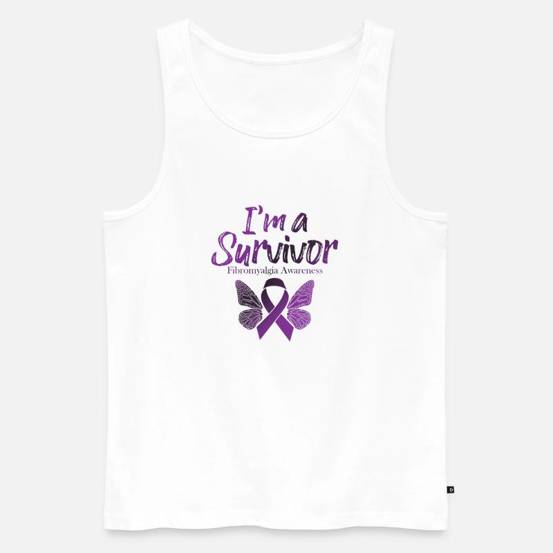 Ich Bin Ein Überlebender Fibromyalgie-bewusstsein - Männer Premium Bio Tank Top - Weiß