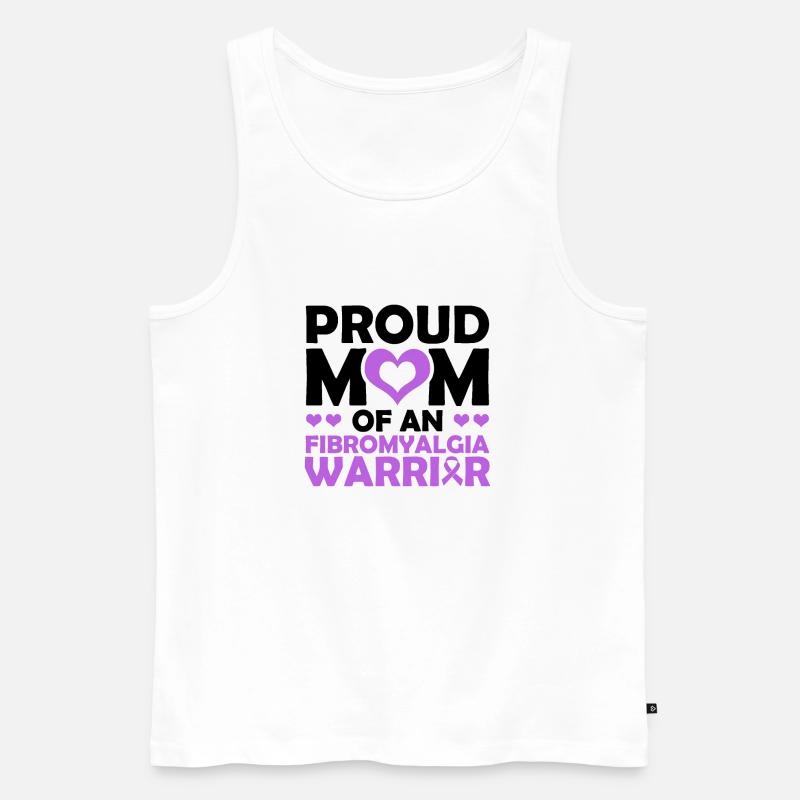 Stolze Mutter Eines Fibromyalgie-kriegers - Männer Premium Bio Tank Top - Weiß