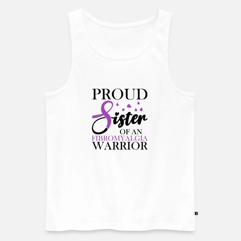 Stolze Mutter Eines Fibromyalgie-kriegers - Männer Premium Bio Tank Top - Weiß