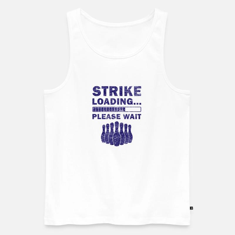 Strike Loading Bitte warten - Männer Premium Bio Tank Top - Weiß