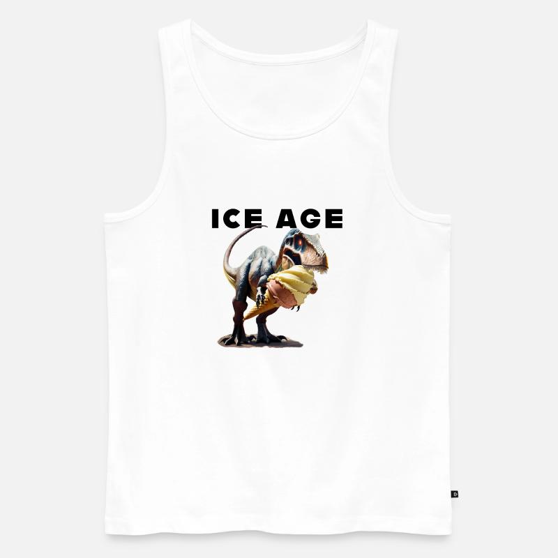Eiszeit mit Dinosaurier - Männer Premium Bio Tank Top - Weiß