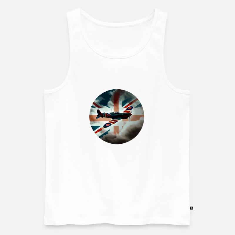 Spitfire Flugzeug Kampfflugzeug England UK - Männer Premium Bio Tank Top - Weiß