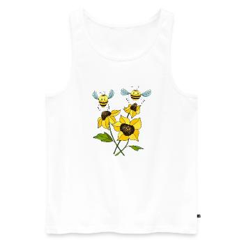 Bienen - Männer Premium Bio Tank Top - Weiß - Vorne - AI Model Male 178 light (178cm)