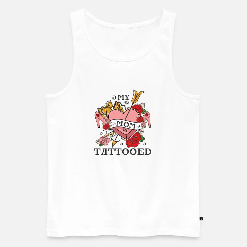 Coole Mutter - Mutter Tattoo - Männer Premium Bio Tank Top - Weiß