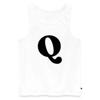 Buchstabe Q - Männer Premium Bio Tank Top - Weiß - Vorne - AI Model Male 178 light (178cm)