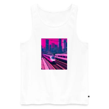Zug Japan - Männer Premium Bio Tank Top - Weiß - Vorne - Michal (187cm)