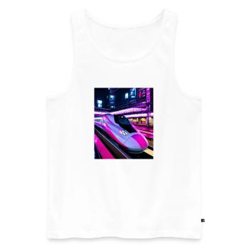 Zug Japan Tokio Nacht - Männer Premium Bio Tank Top - Weiß - Vorne - Michal (187cm)