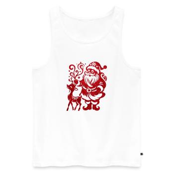 Xmas christmas Santa Claus naughty holidays winter - Men's Premium Organic Tank Top - white - Front - Michal (187cm)
