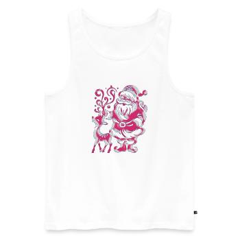 Xmas christmas santa clau naughty holidays winter - Men's Premium Organic Tank Top - white - Front - Michal (187cm)