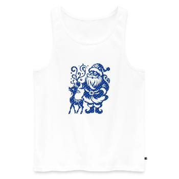Xmas christmas santa clau naughty holidays winter - Men's Premium Organic Tank Top - white - Front - Michal (187cm)