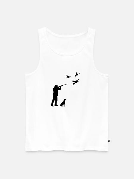Auerhahn Jagd Vogel Männer Jägerhund - Männer Premium Bio Tank Top - Weiß