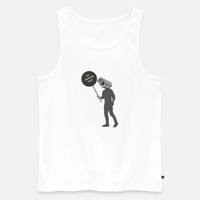 Ich beobachte dich!! - Männer Premium Bio Tank Top - Weiß