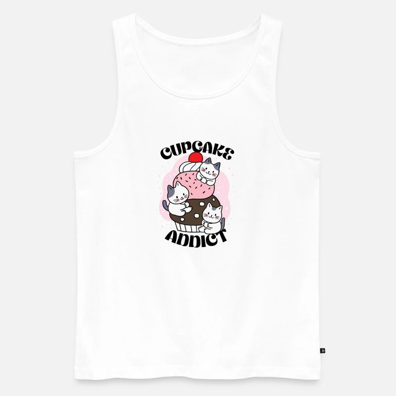 Cupcake addict - Männer Premium Bio Tank Top - Weiß
