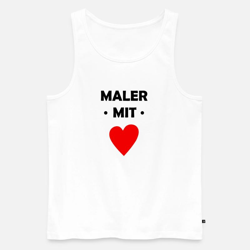 Maler mit Herz - Männer Premium Bio Tank Top - Weiß