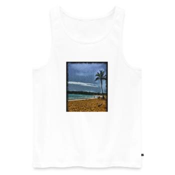 Relaxation - Men's Premium Organic Tank Top - white - Front - AI Model Male 178 light (178cm)