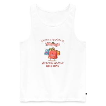 Shoppen shopping Lustige Sprüche - Männer Premium Bio Tank Top - Weiß - Vorne - AI Model Male 178 light (178cm)