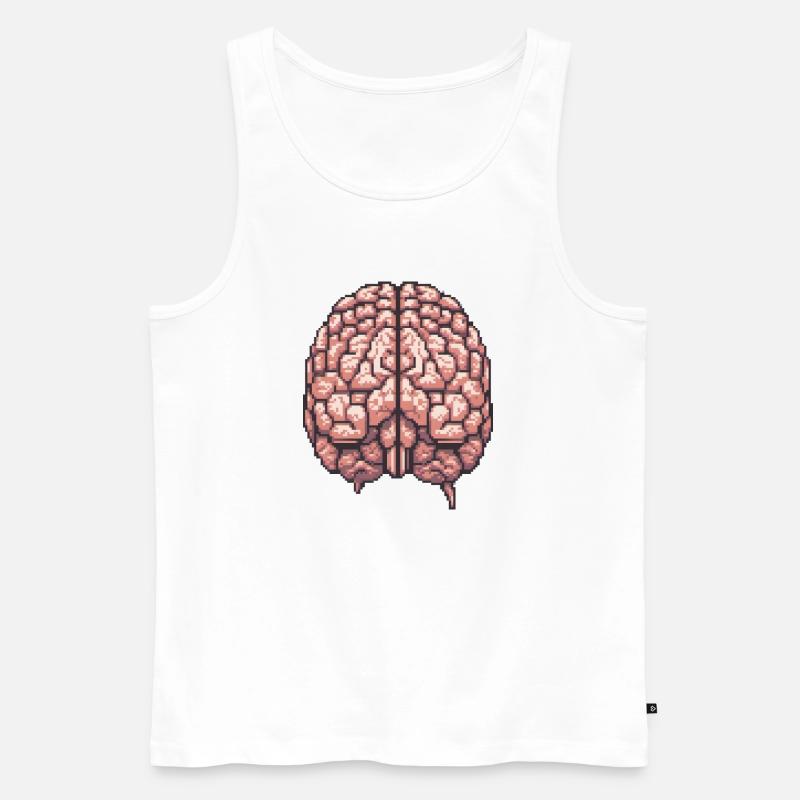 Achtsame Pixel - Männer Premium Bio Tank Top - Weiß