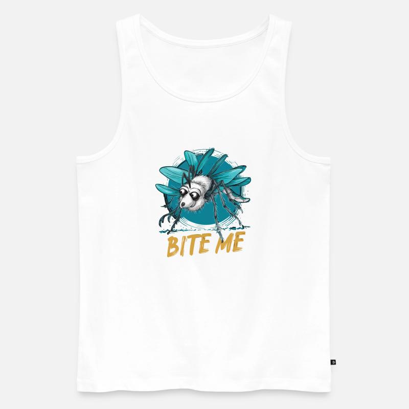 MOSQUITOS, BITE ME - Männer Premium Bio Tank Top - Weiß